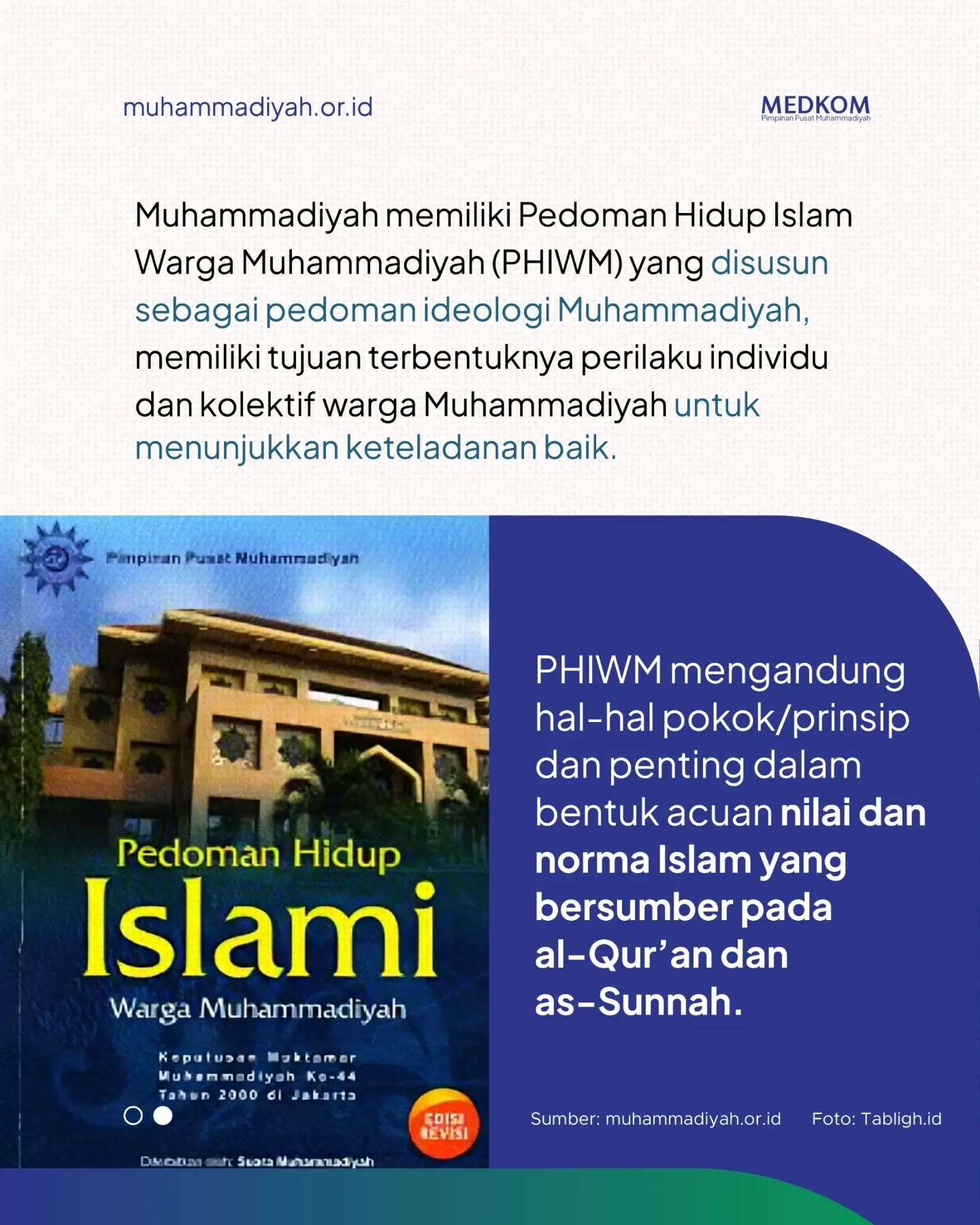 PEDOMAN HIDUP ISLAMI WARGA MUHAMMADIYAH
